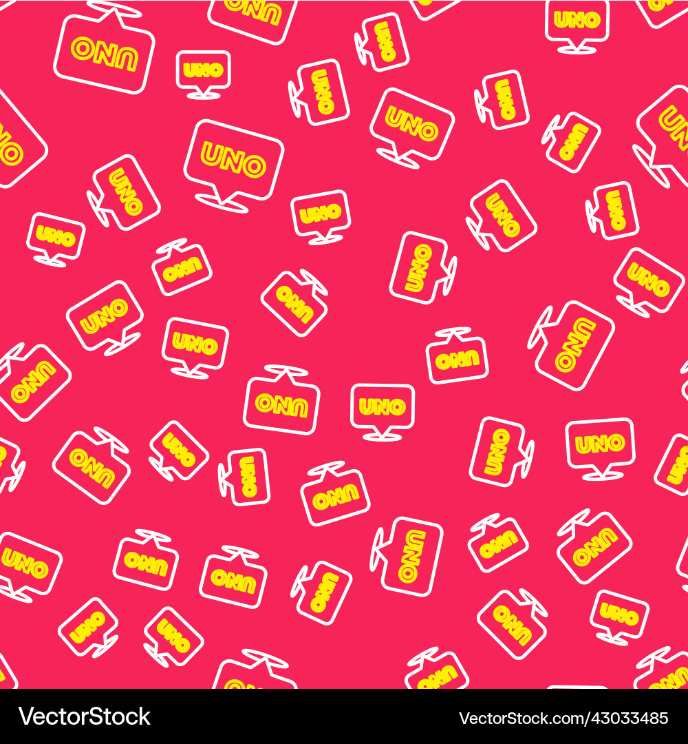 Line uno card game icon isolated seamless pattern Vector Image