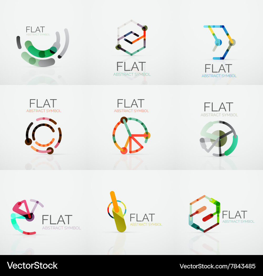 Logo collection - abstract minimalistic linear Vector Image