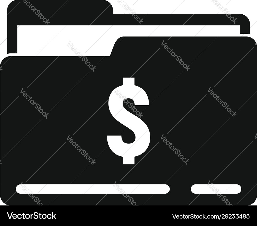 Money folder icon simple style Vector Image