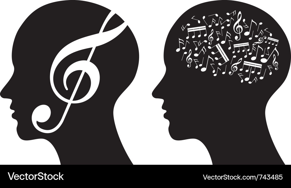 Musical Profile - Abstract Notes vector image