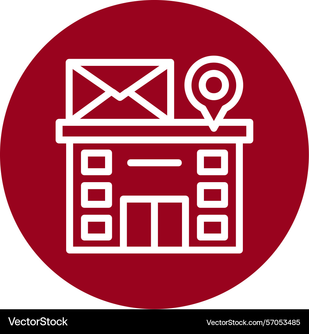 Post office line circle style icon design Vector Image