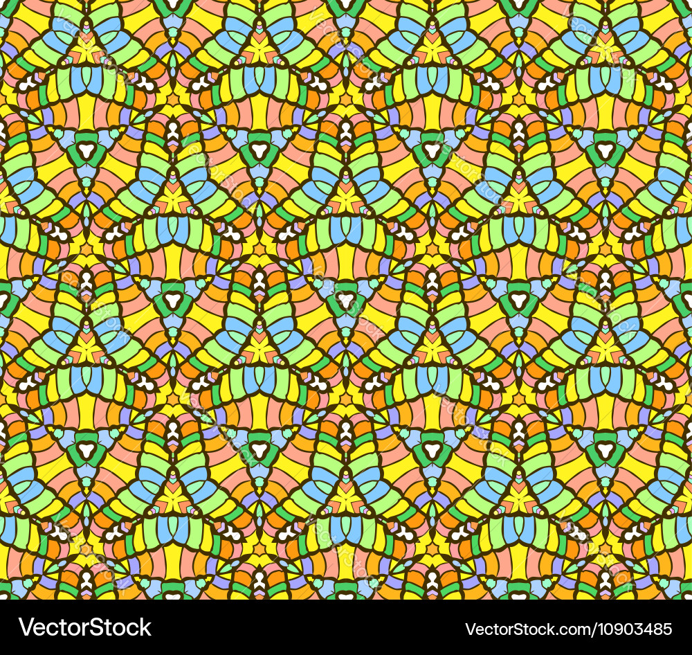 Seamless pattern from abstract elements vector image