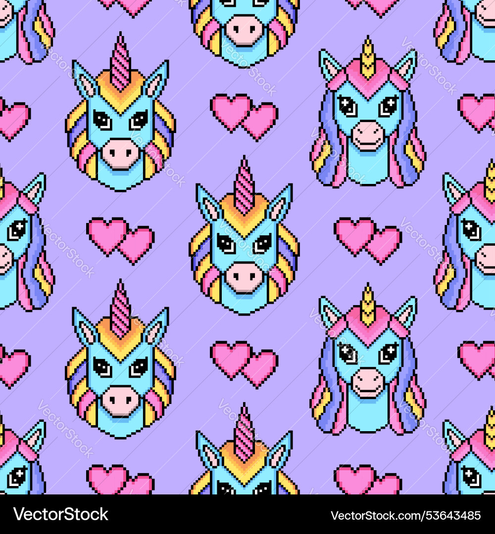 Seamless pattern with unicorns vector image