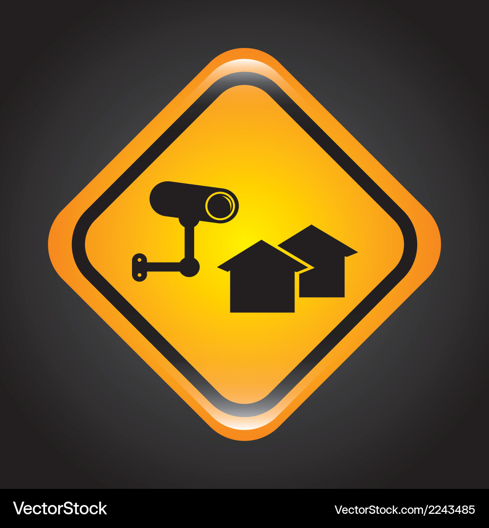 Security system signal over black background vector image
