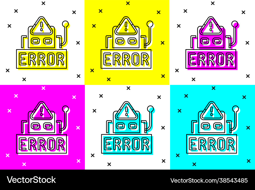 Set error in operation program robot Set error in operation program robot vector image