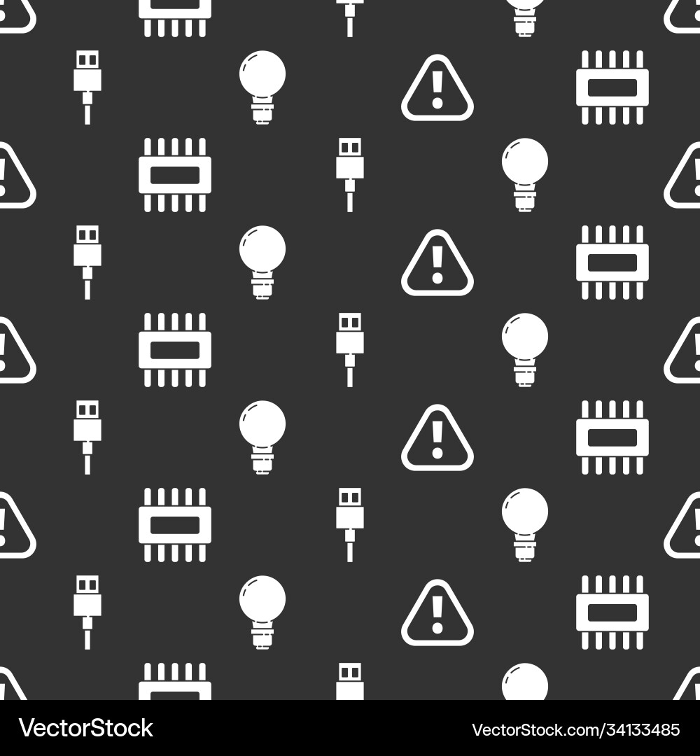 Set exclamation mark in triangle processor Set exclamation mark in triangle processor vector image