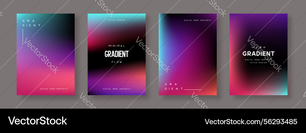 Set of abstract gradient backgrounds turquoise vector image