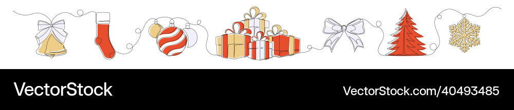 Set of continuous one line drawings colored vector image