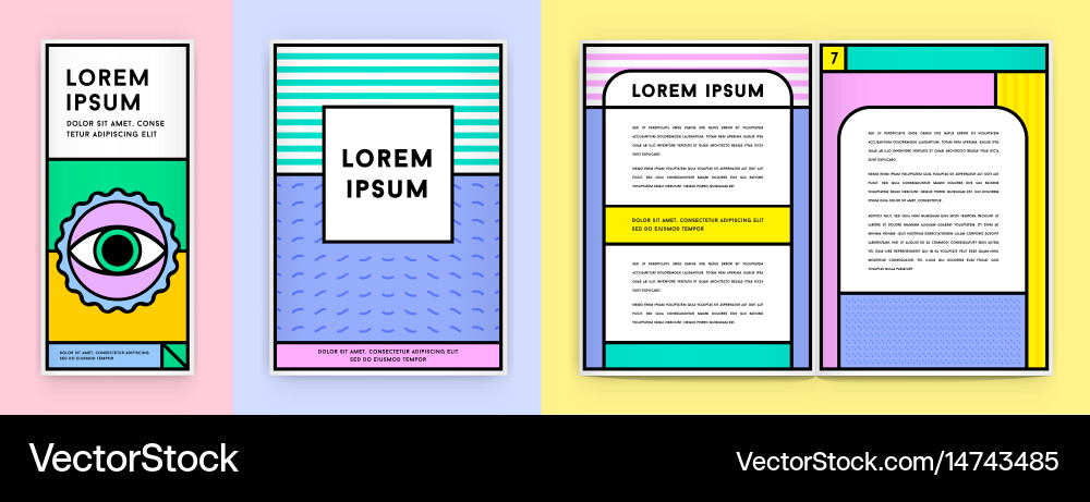 Set visual identity in trendy new fat line style vector image