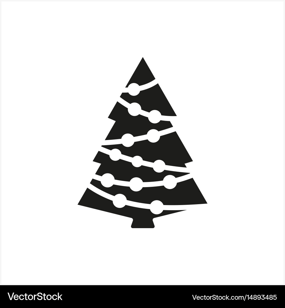 Simple minimal black tree icon symbol style vector image