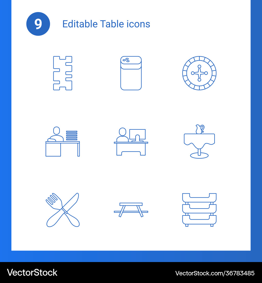 Table icons Vector Image