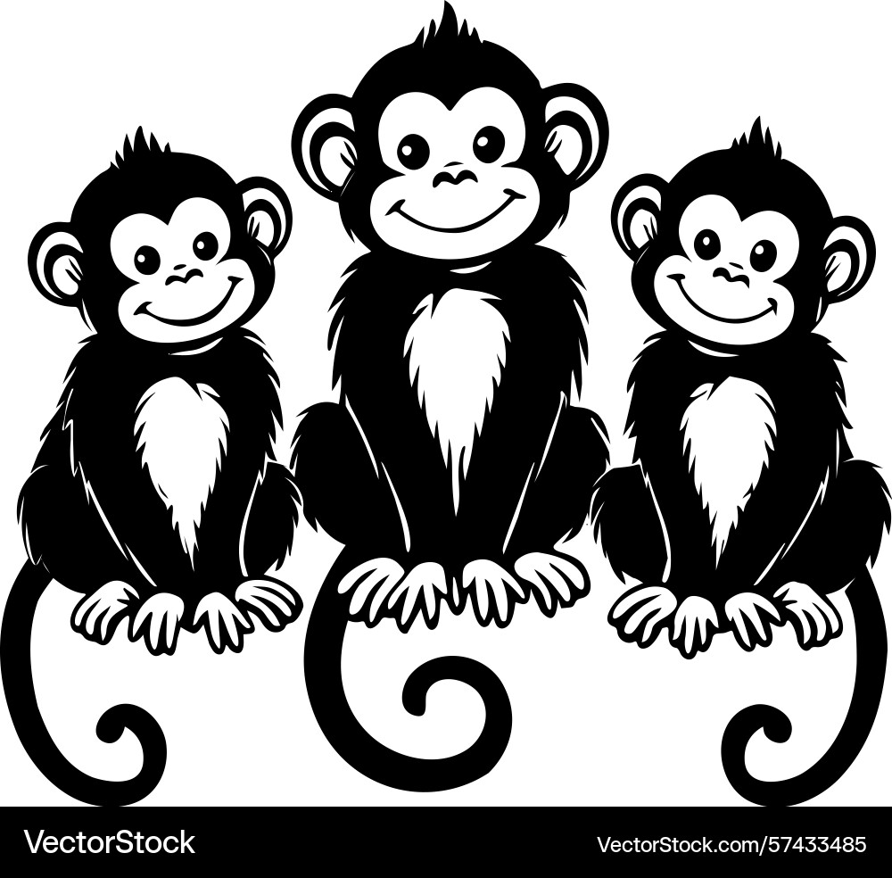 Three wise monkey image Vector Image