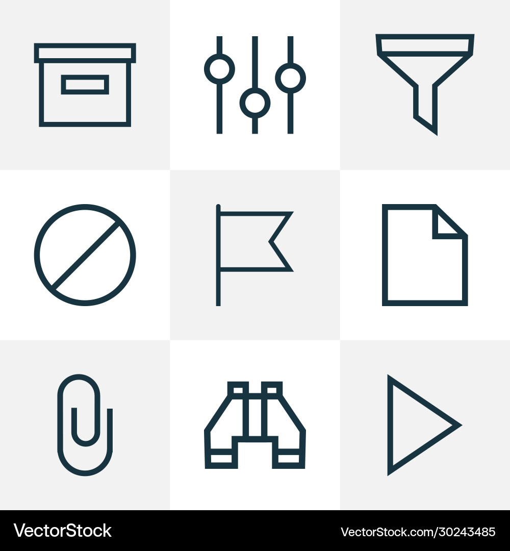 User icons line style set with start equalizer User icons line style set with start equalizer vector image