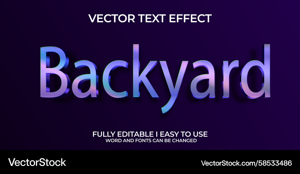 3D Text Effect - Nebula Style Vector Image