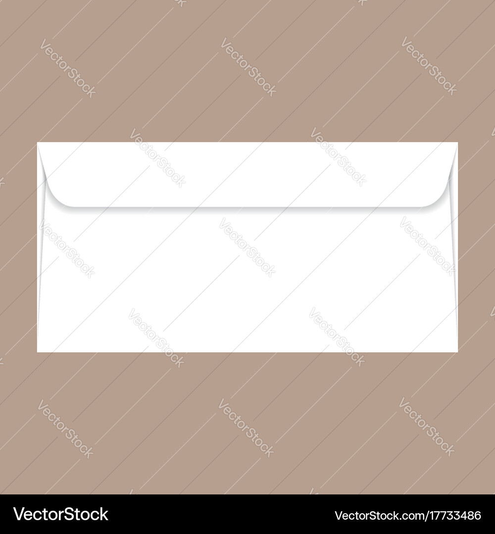 Back side dl envelope mockup realistic style Vector Image