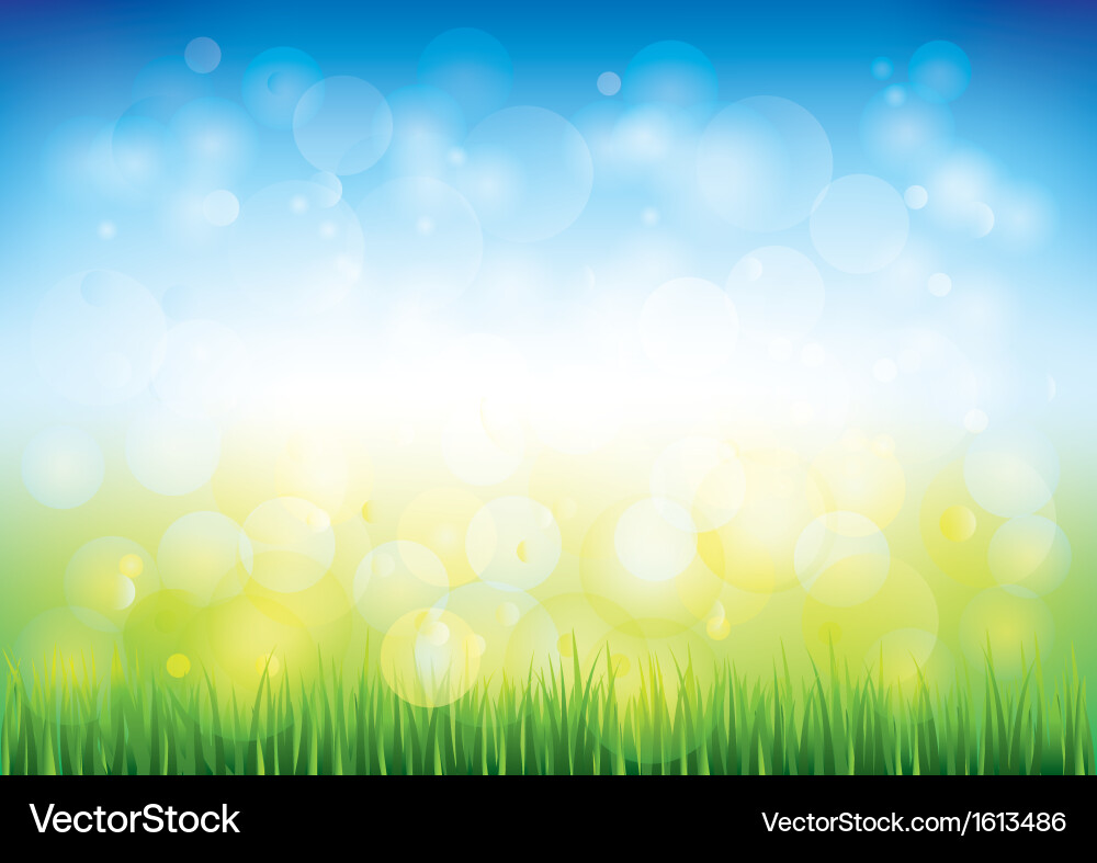 Blue sky grass Royalty Free Vector Image - VectorStock