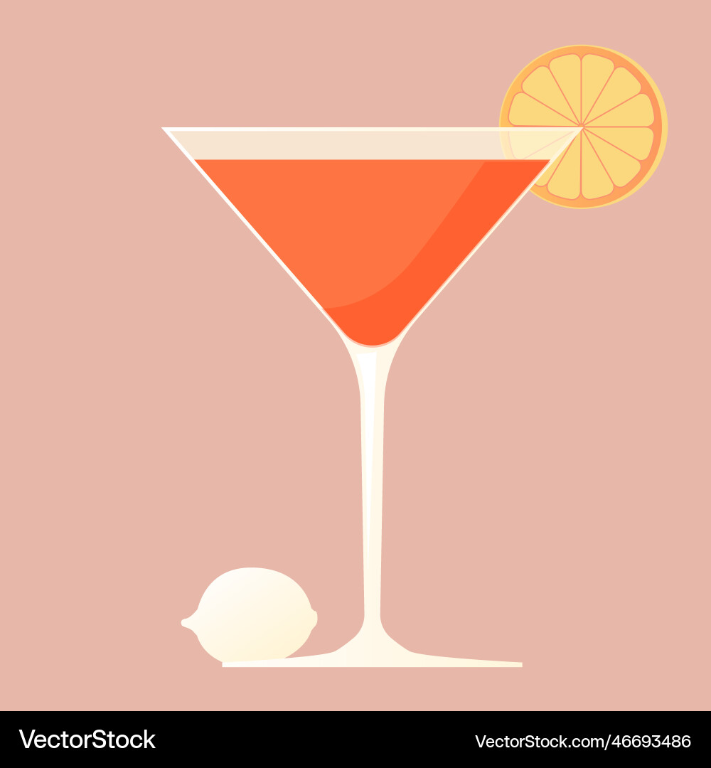 Cocktaildrink mit einem Stück og Zitrone kalt Cocktaildrink mit einem Stück og Zitrone kalt vektorbild