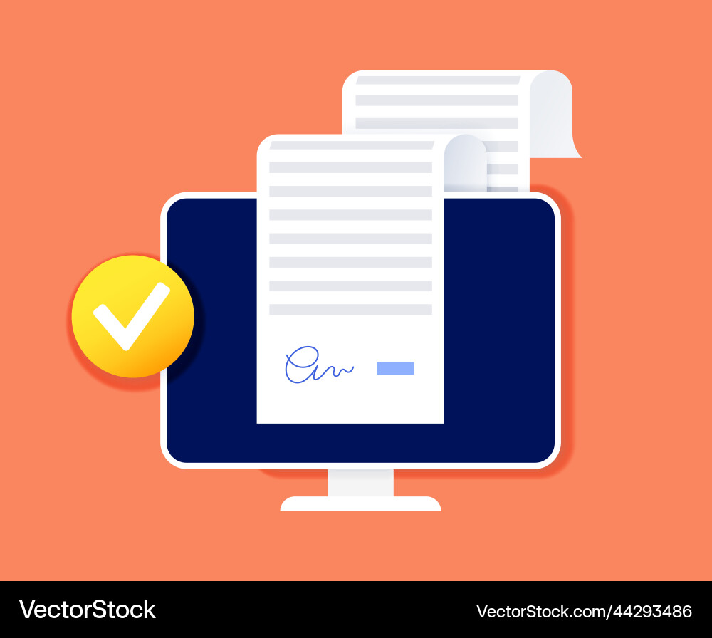Digital signature signing Digital signature signing vector image