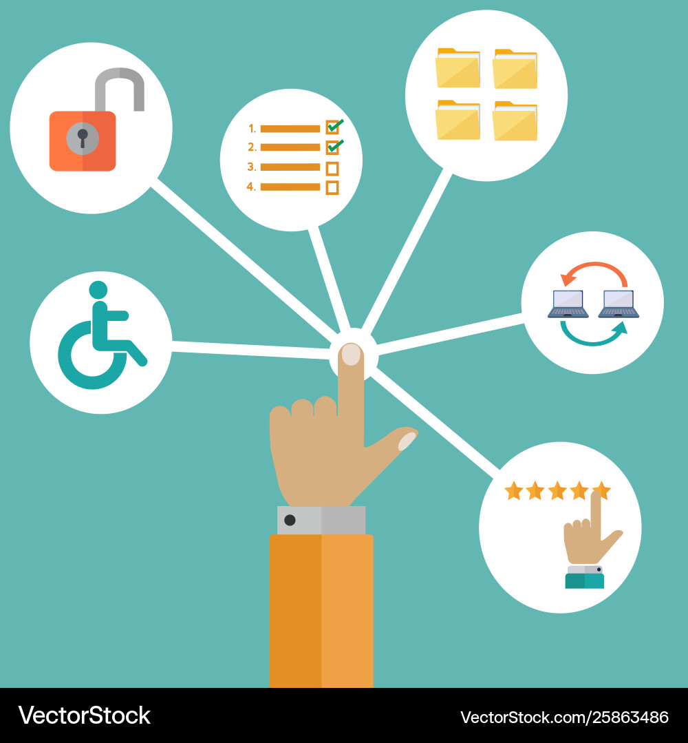 Easy Access Icons - User Interface vector image