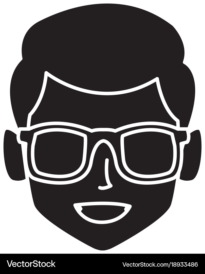 Geek man with round frame glasses Vector Image