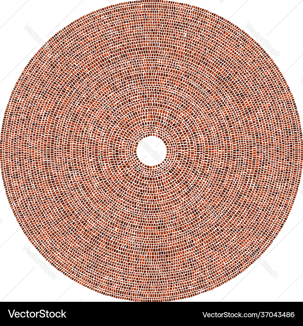 Geometric circle element circular red stonework Vector Image