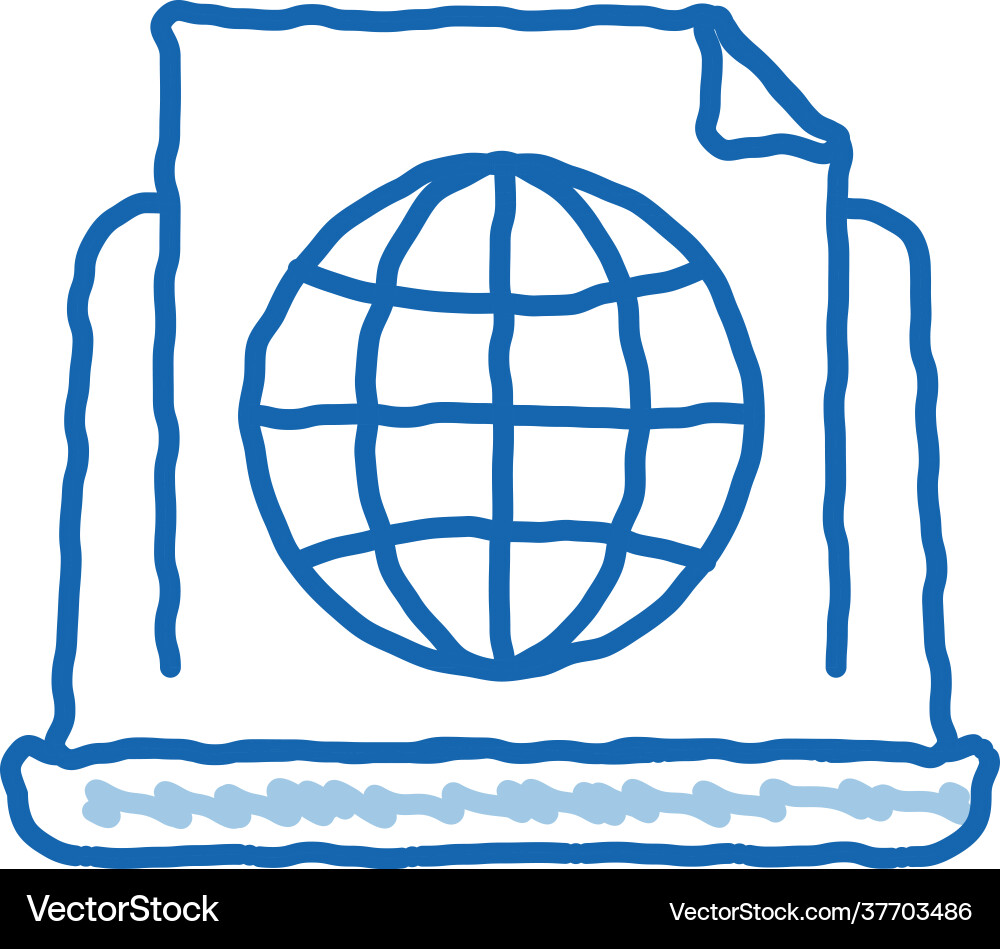 Global search engine optimization document doodle Vector Image