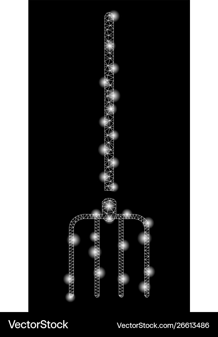 Glossy mesh network pitchfork with flare spots Vector Image