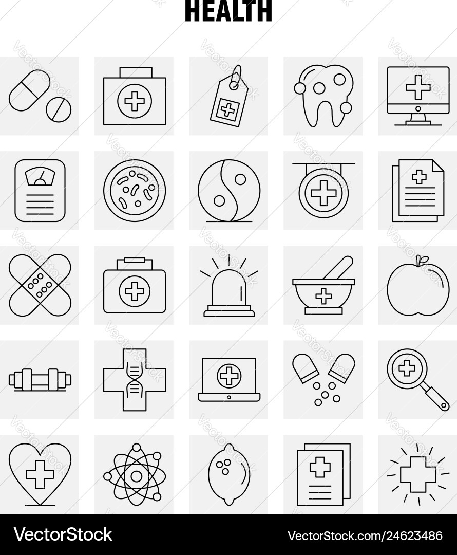 Health line icon for web print and mobile uxui Vector Image