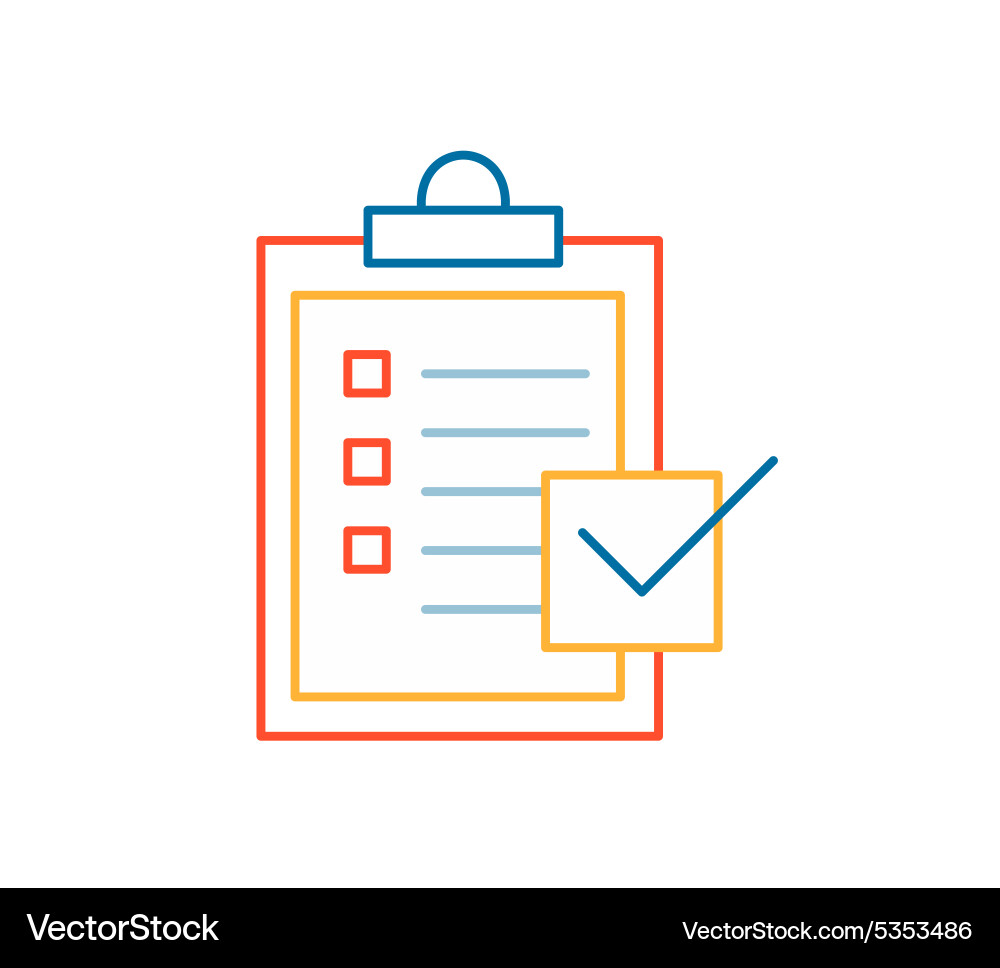 Linear of color task desk on white background Vector Image