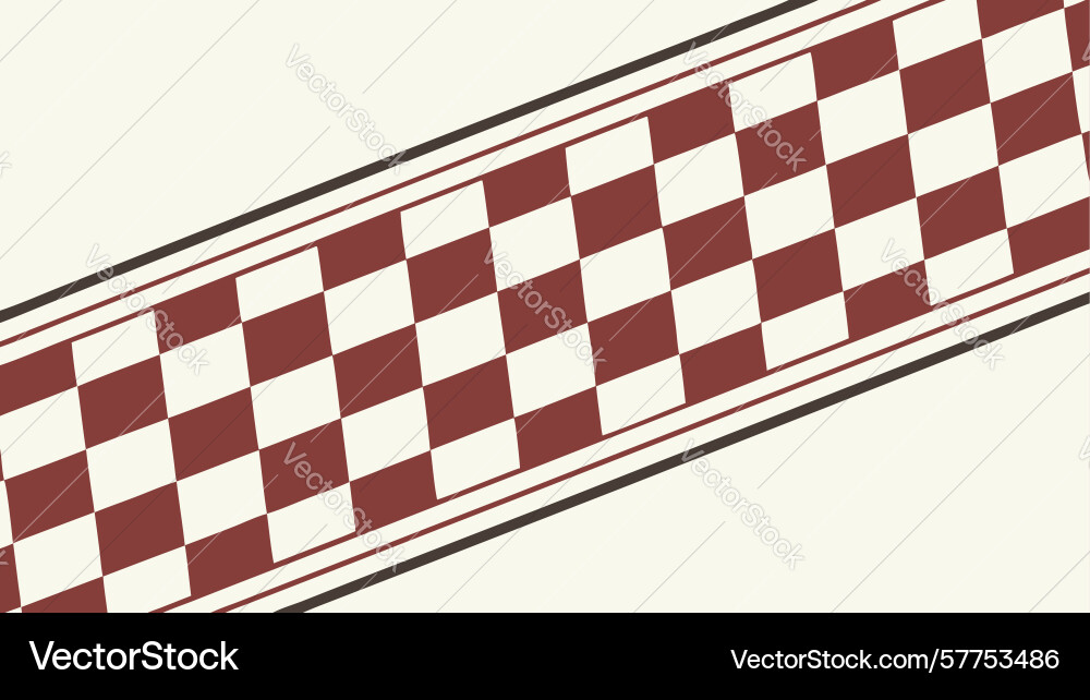 Red and brown checkered pattern border design vector image