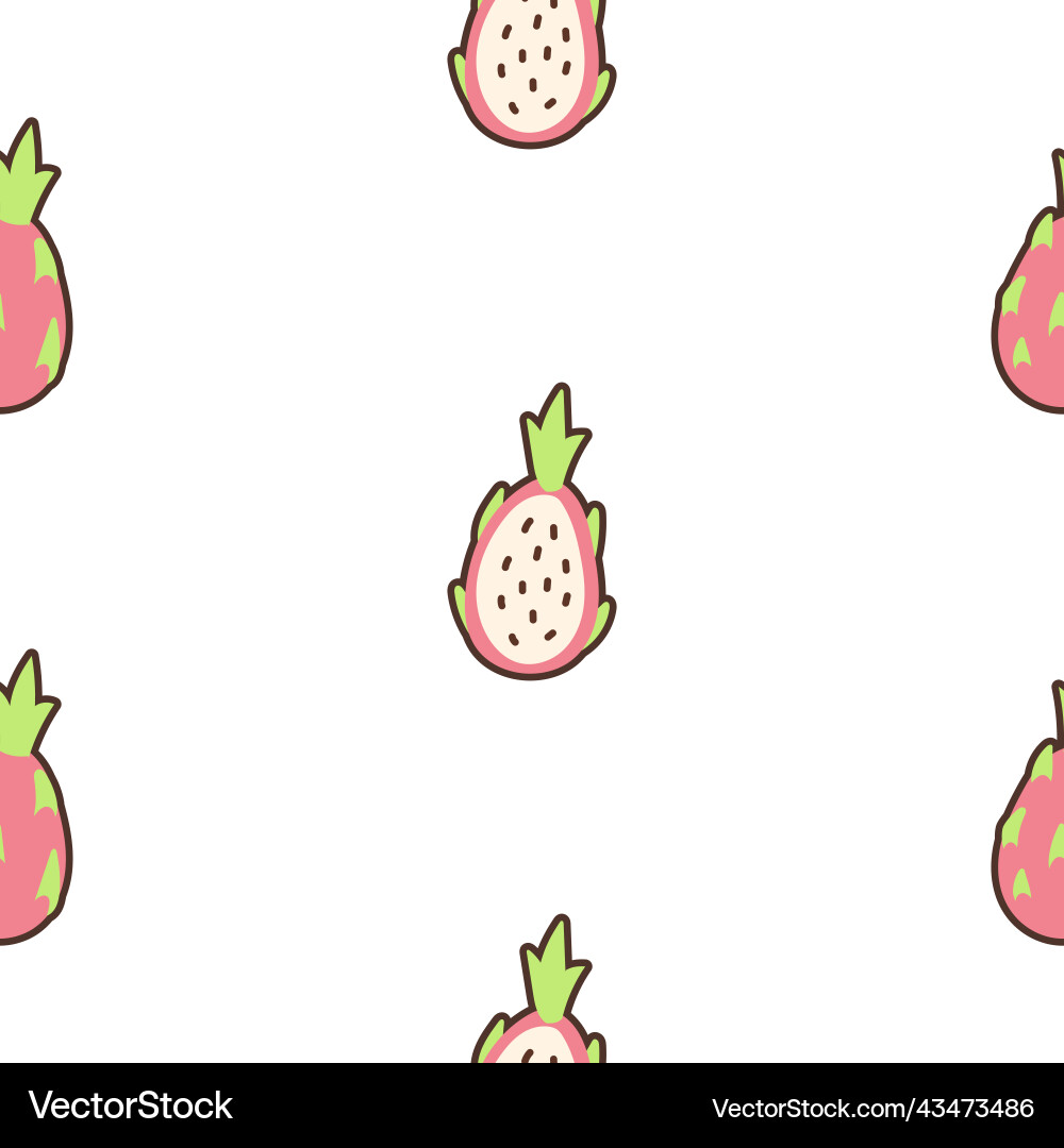 Seamless pattern with a pitaya abstract Vector Image