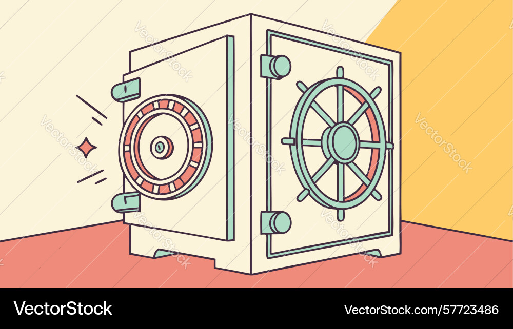 Secure round dial safe protecting valuables vector image