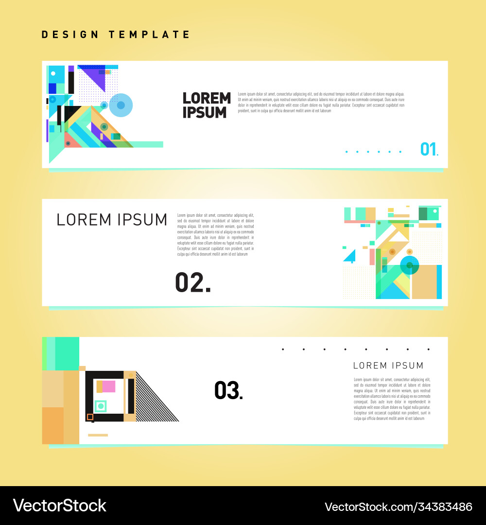Set abstract banner web design template retro Set abstract banner web design template retro vector image