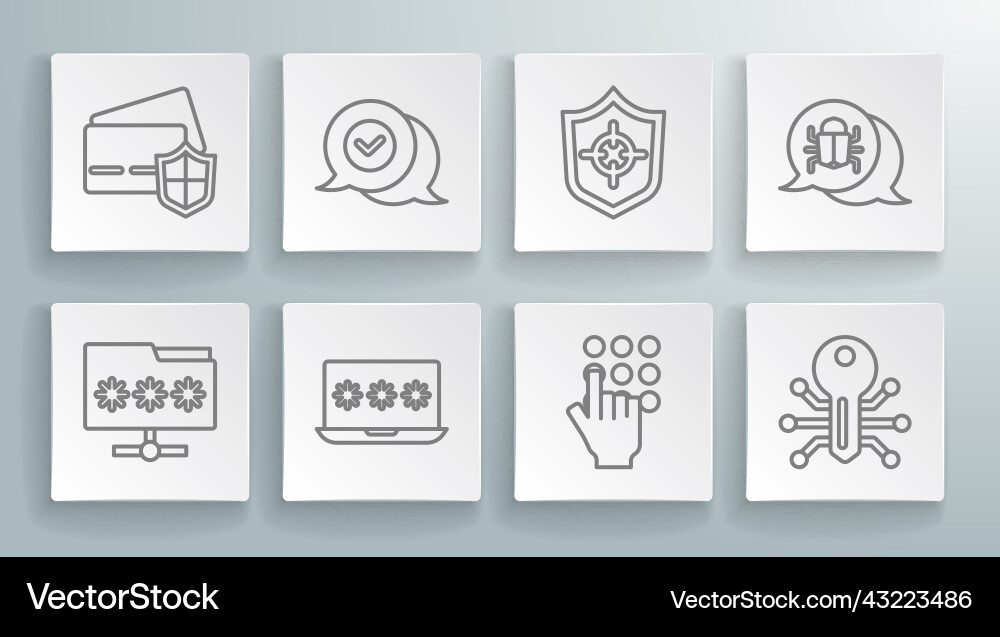 Set line folder with password check mark Set line folder with password check mark vector image