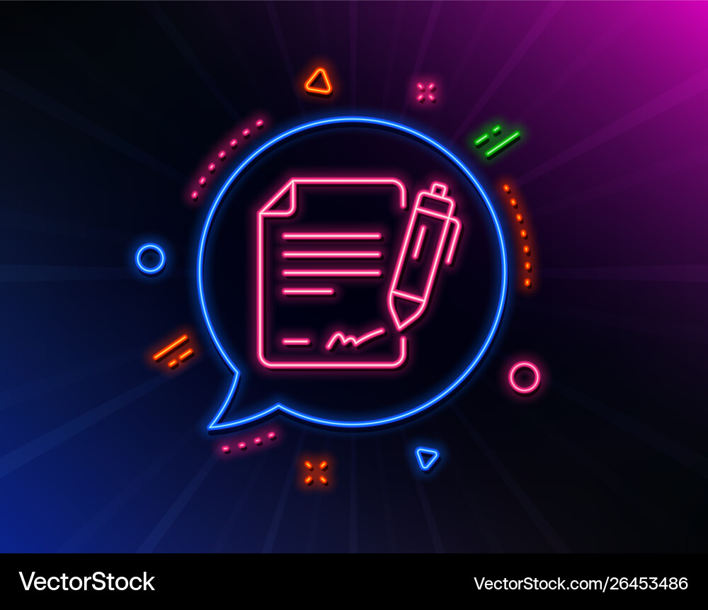 Signing document line icon contract signature Vector Image