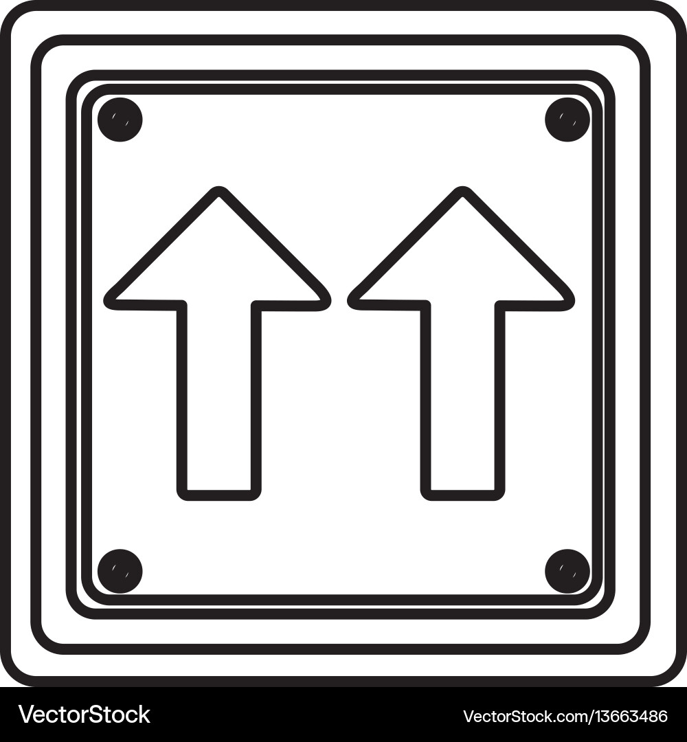 Silhouette square shape frame same direction arrow Vector Image