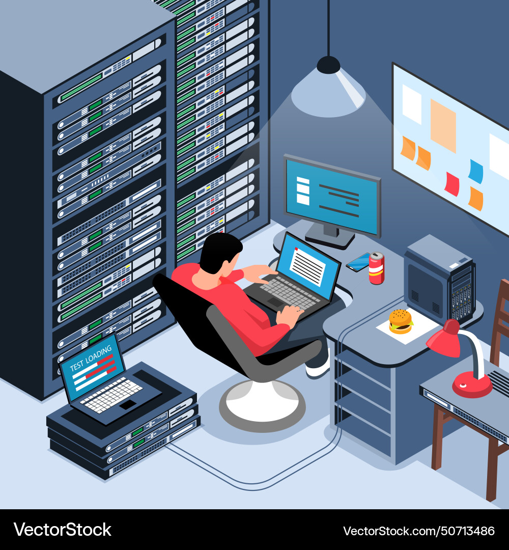 Sysadmin isometric Vector Image