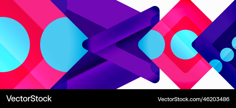 Triangles and circles abstract background Vector Image