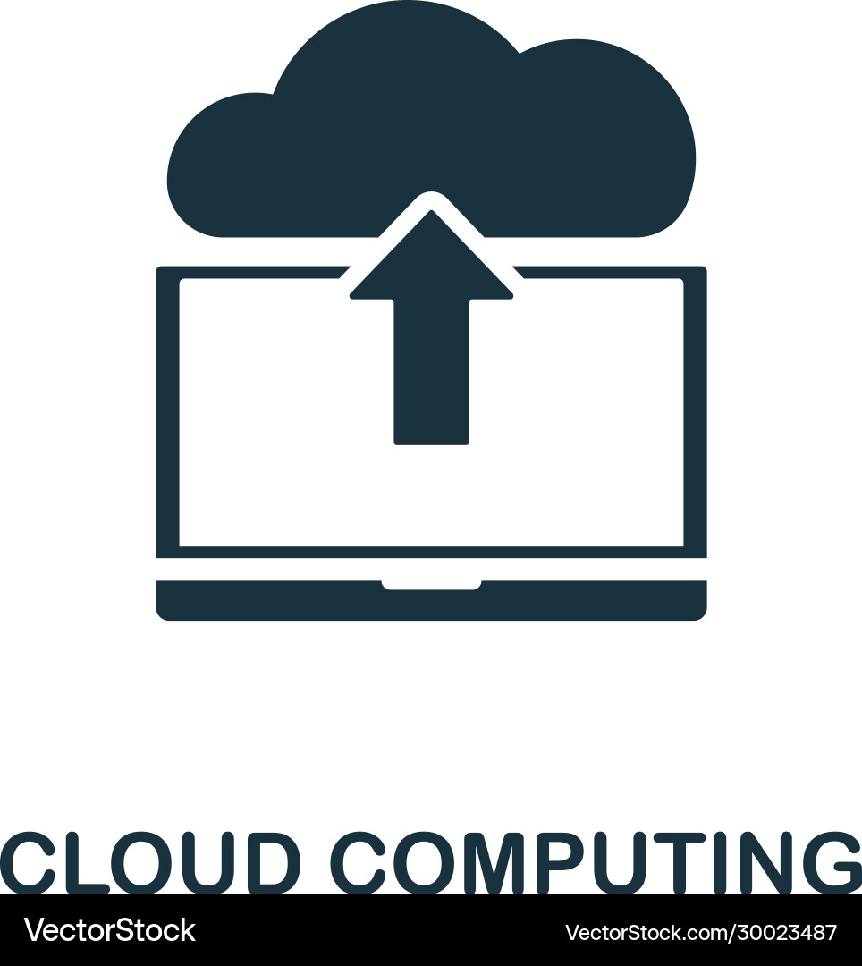 Cloud computing icon simple element from digital Cloud computing icon simple element from digital vector image
