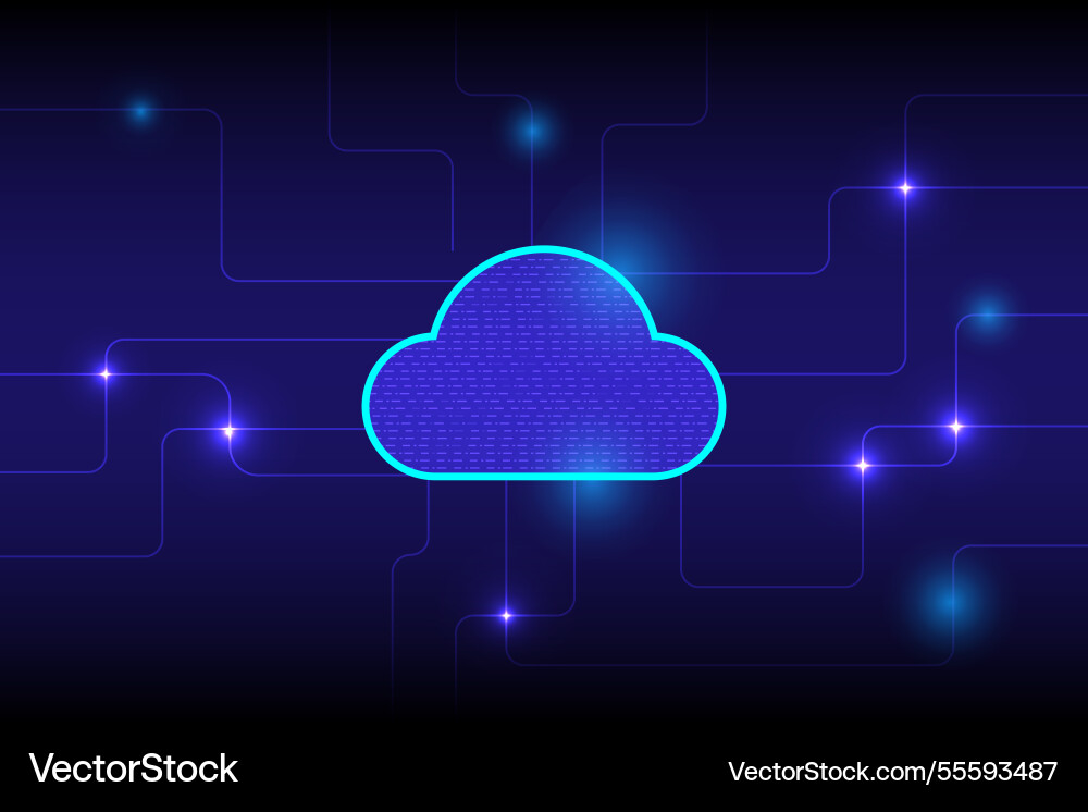 Cloud internet data storage database Vector Image