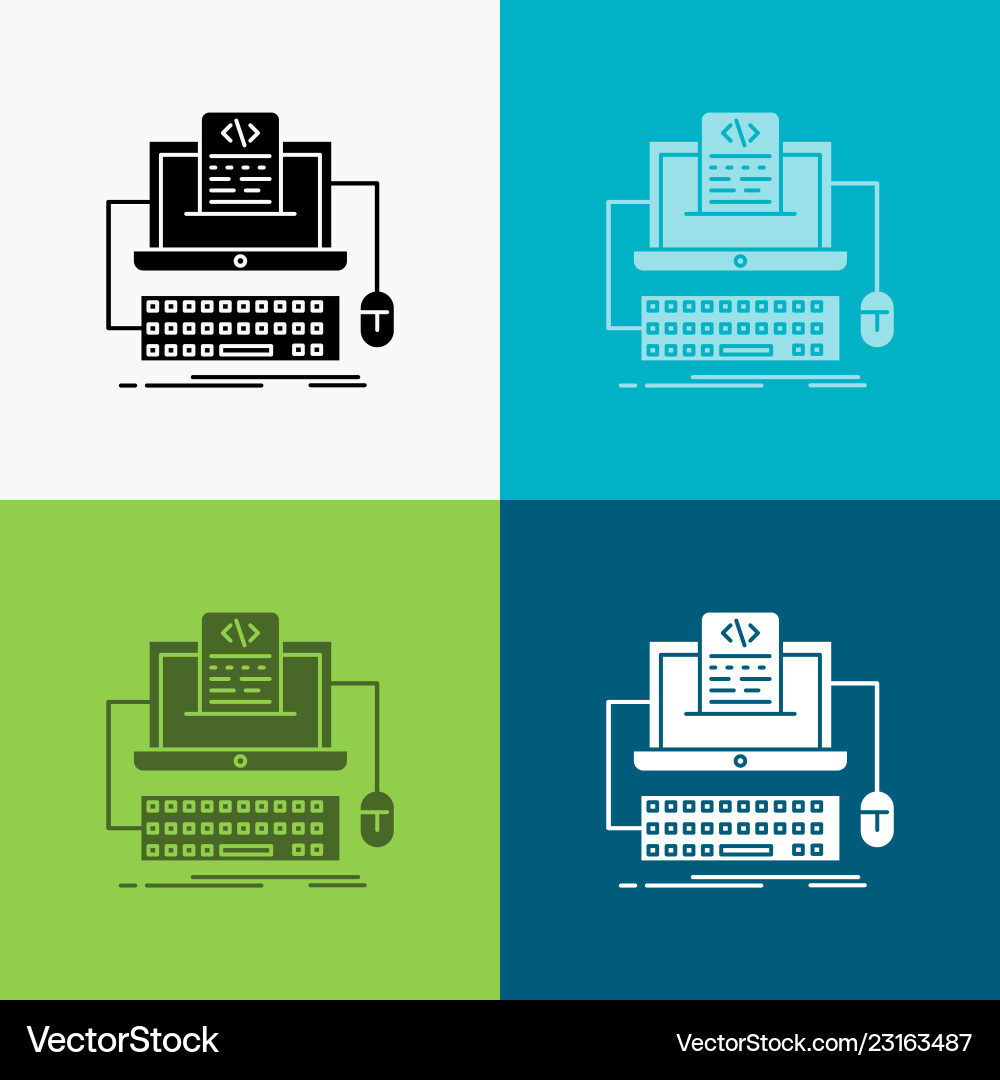 Code coding computer monoblock screen icon over Code coding computer monoblock screen icon over vector image