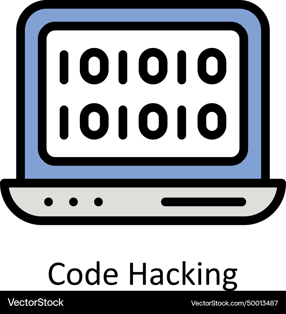 Code hacking filled outline icon style illu vector image