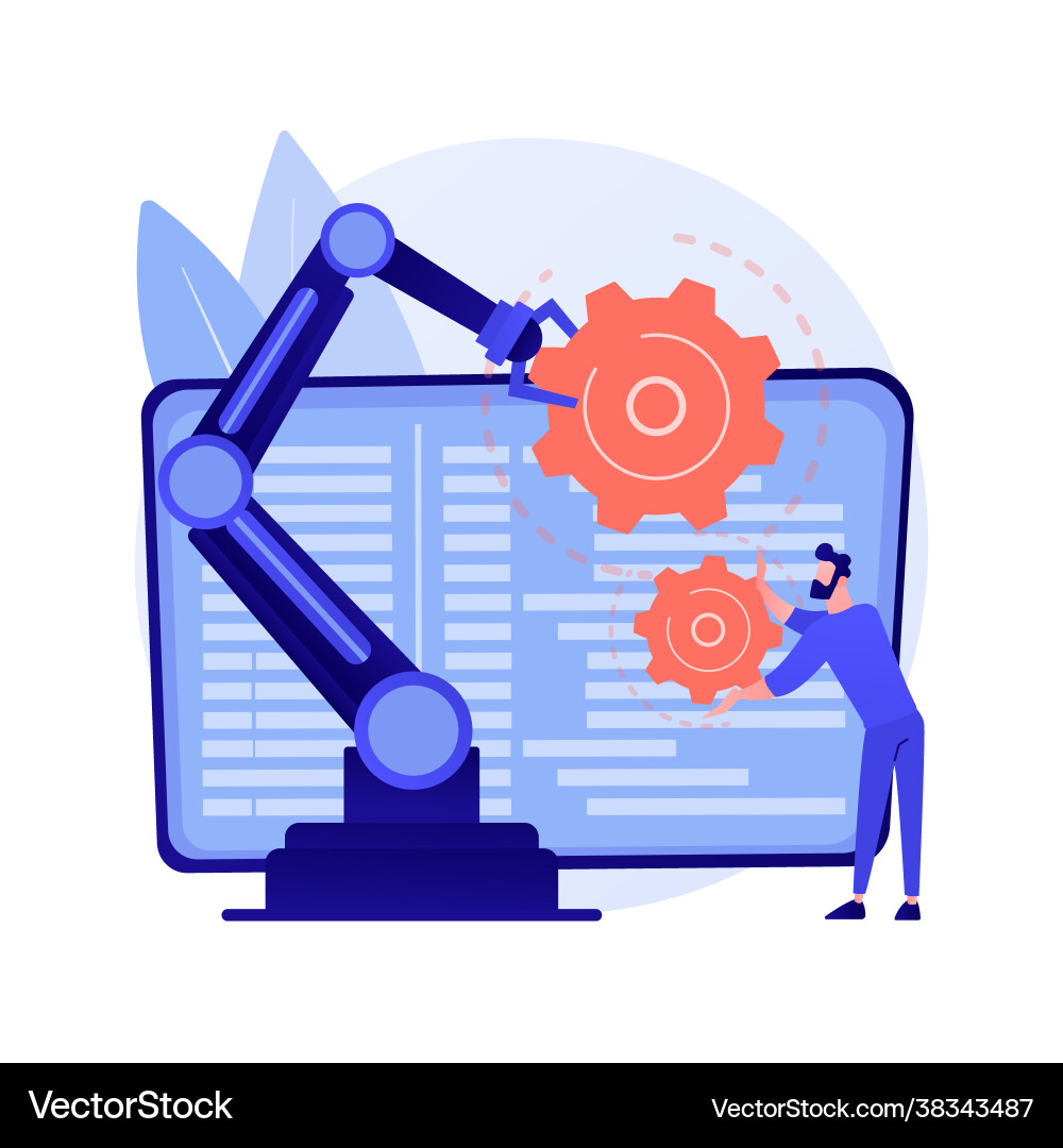 Collaborative robotics abstract concept Collaborative robotics abstract concept vector image
