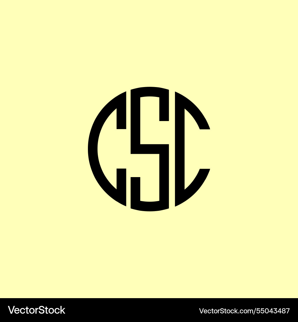 Creative rounded initial letters csc logo Vector Image
