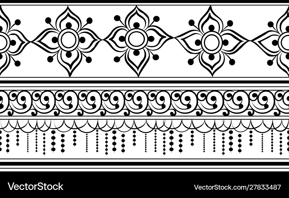Ethnic Indian Mehendi Border Vector Image