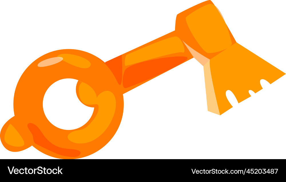 Golden key as game object closeup Golden key as game object closeup vector image