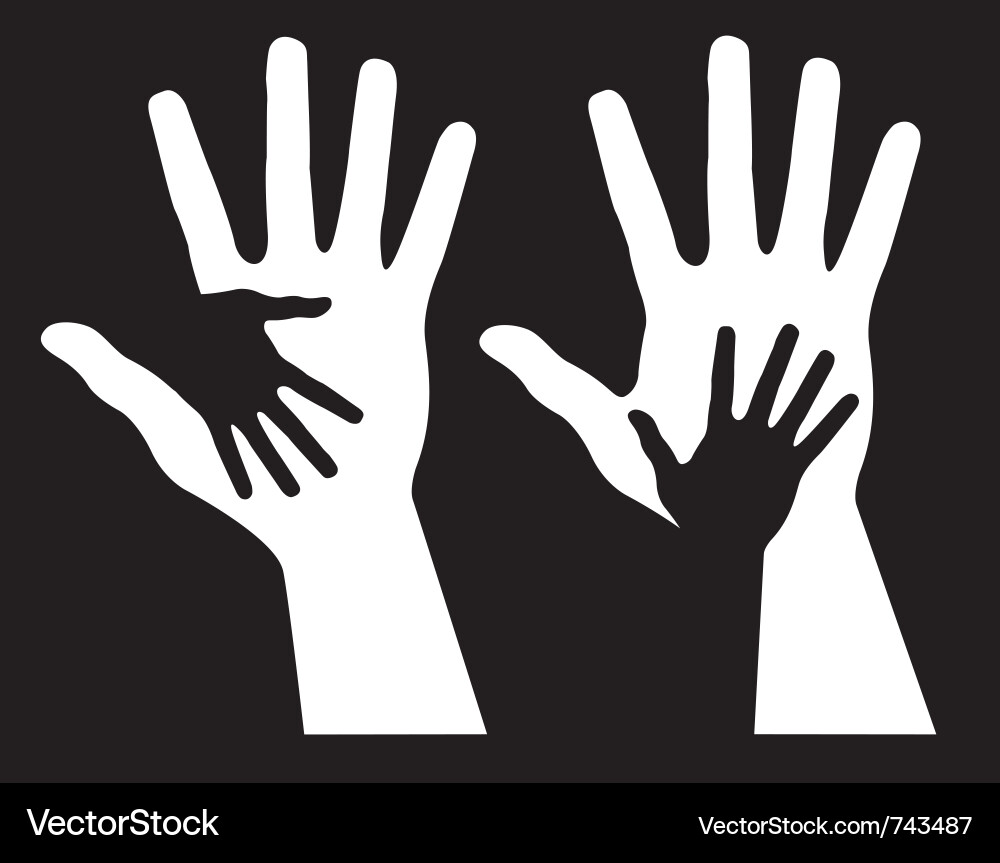 Collab Hand Helping Hands Collaboration Royalty Free Vector Image