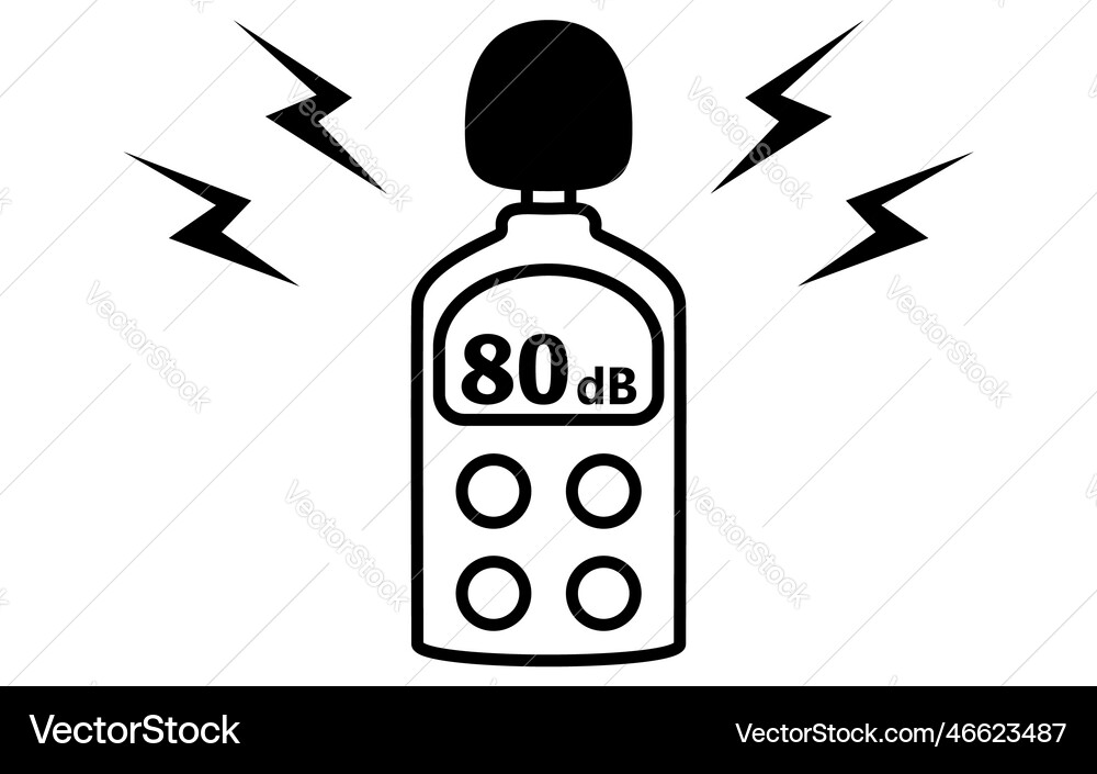 Image icon of a sound level meter showing noise Image icon of a sound level meter showing noise Vector Image