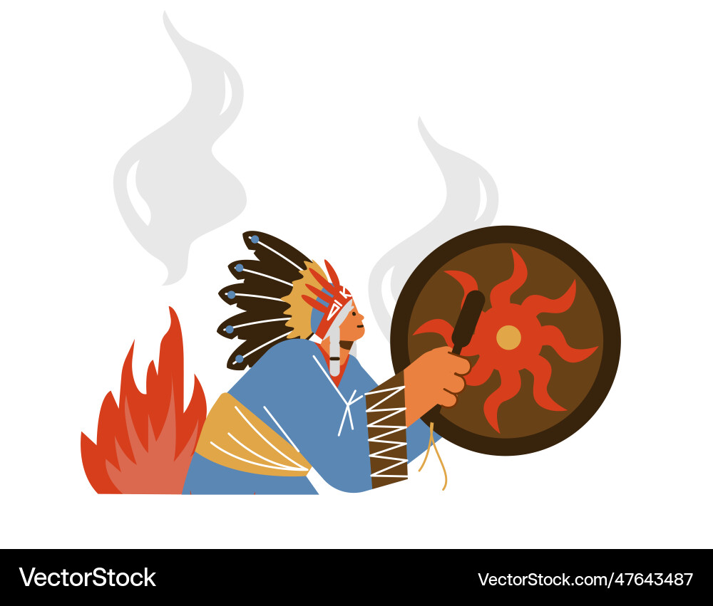 Isolated of authentic native Vector Image