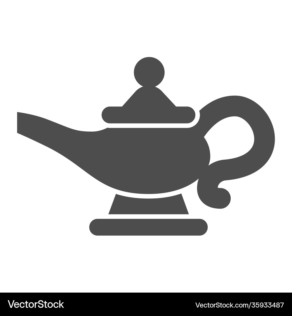 Magic lamp solid icon fairytale concept genie Magic lamp solid icon fairytale concept genie vector image